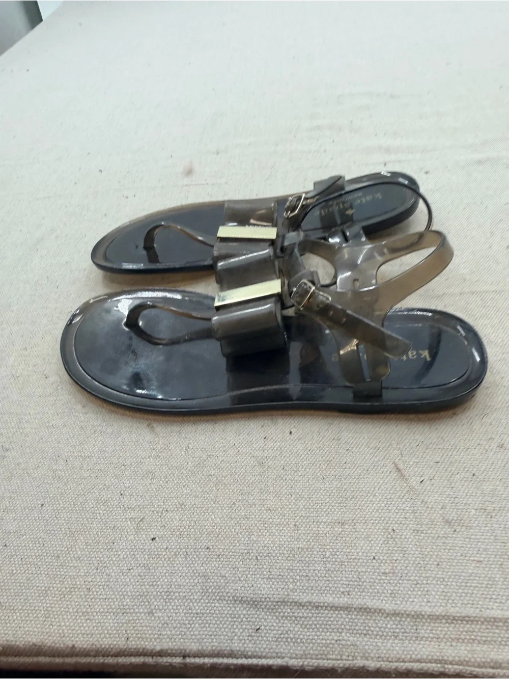Kate Spade Women's Clear Bow Jelly Sandals - Black